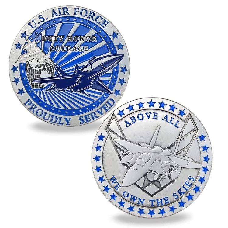 Custom Challenge Coin Военный самолет в форме Airman Gift