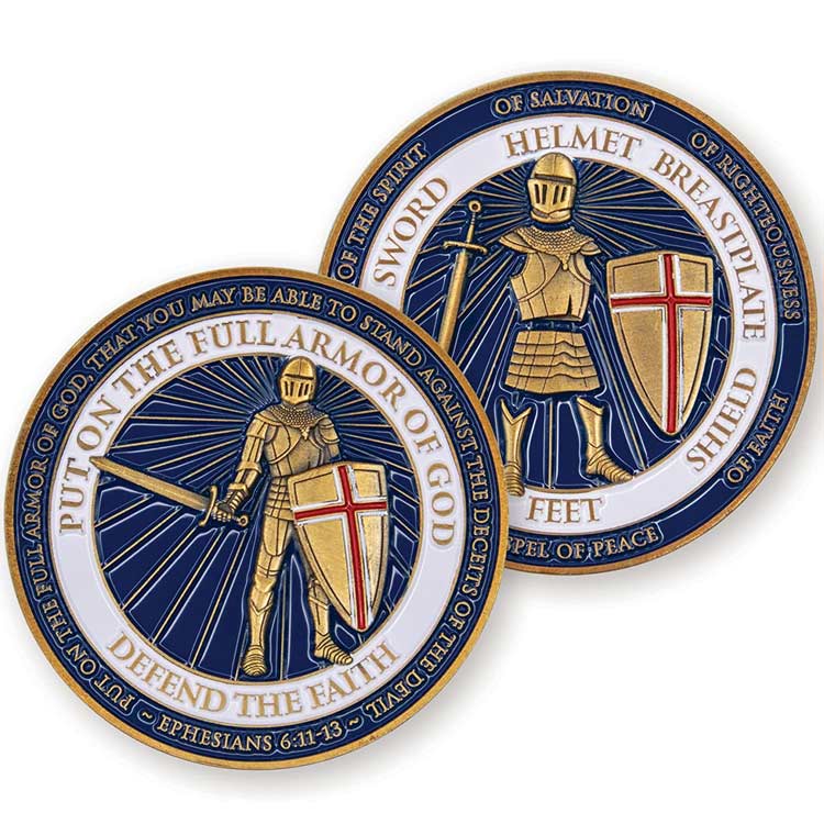 Custom Knight Templar Red Cross Challenge Coin