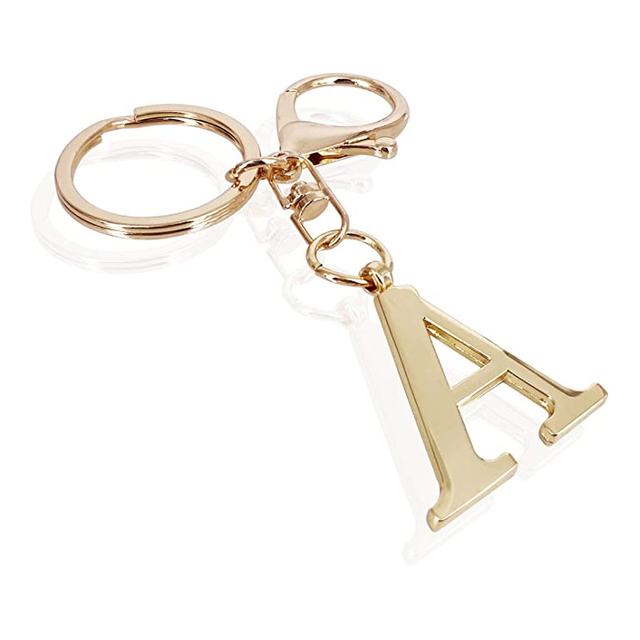 Изготовленная на заказ начальная буква алфавита AZ Keychain Массовая начальная буква Металлические цепочки для ключей