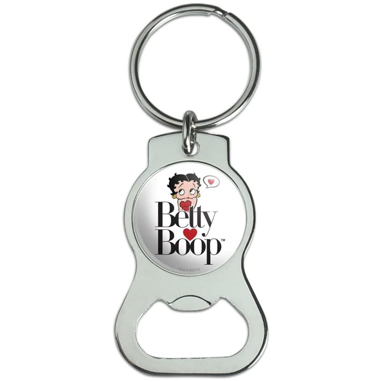 Custom Betty Boop Star Enamel Key Chain Red and Black