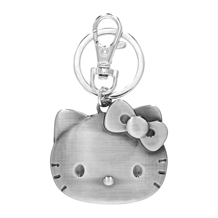 Custom Hello Kitty Head Pewter Key Ring Keychain