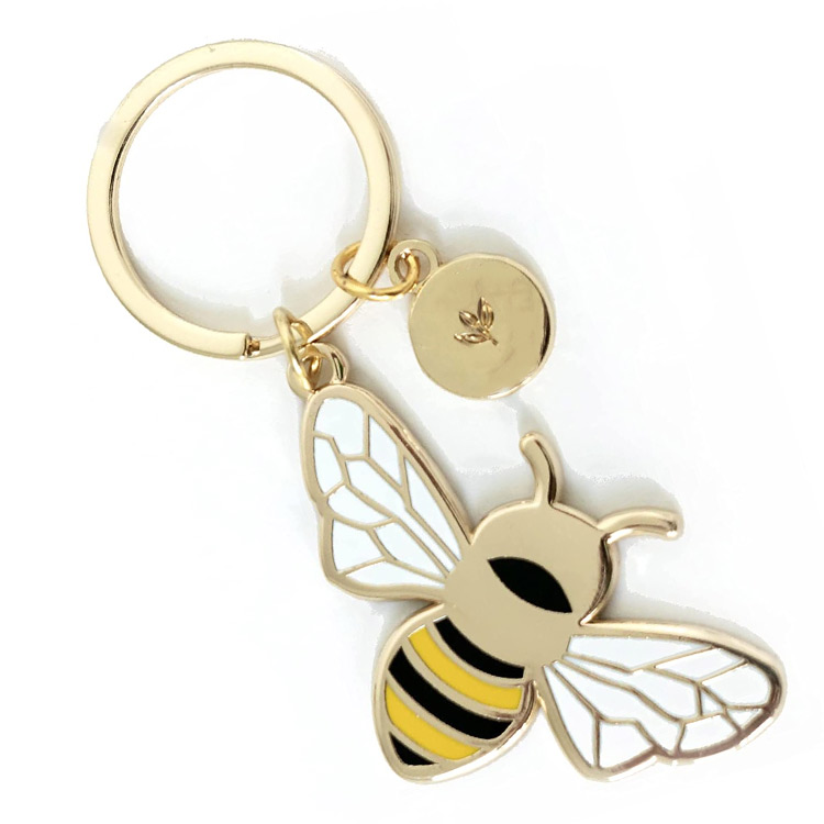 Cusotm женский металлический брелок Bee Happy Keyring Keychain Gift